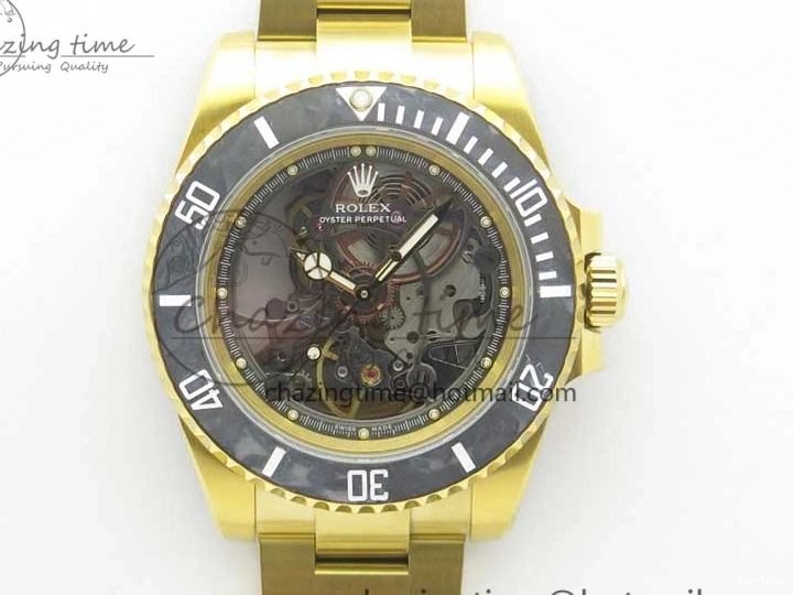MiroTime 0214 Popular Andrea Pirlo Project Skeleton Submariner YG VRF Best Edition on YG Bracelet SA 2981